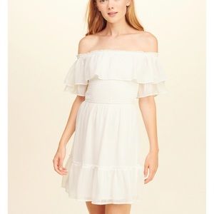 Like New Hollister Off the Shoulder Strapless White Mini Dress Size S